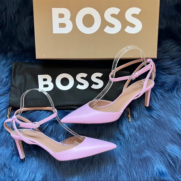 Boss Shoes - New! BOSS Janet Cut-Out Slingback Leather Pumps